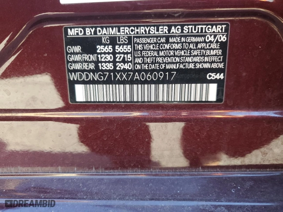 2007 Mercedes-Benz S-Class 5.5L V8 with VIN WDDNG71XX7A060917, listed as a Copart auction lot 46530535 with 147,902 mi miles and Salvage Title. Bid and sale history available at carsss.com. Image 12.