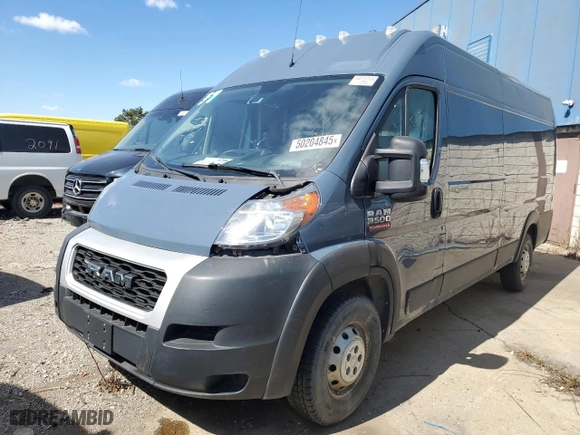 2019 Ram ProMaster Cargo Van with VIN 3C6URVJG7KE558204, listed as a Copart auction lot 50204845 with 134,694 mi miles and Clean Title. Bid and sale history available at carsss.com. Image 1.