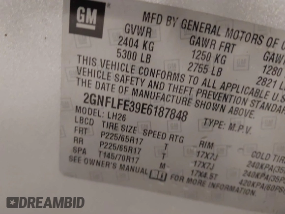 2014 Chevrolet Equinox LT with VIN 2GNFLFE39E6187848, listed as a IAAI auction lot 41644924 with 92,703 mi miles. Bid and sale history available at carsss.com. Image 9.