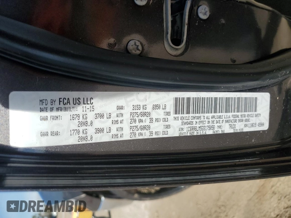 2016 Ram 1500 Big Horn with VIN 1C6RR6LM5GS175056, listed as a Copart auction lot 89002435 with 110,983 mi miles and Salvage Title. Bid and sale history available at carsss.com. Image 12.