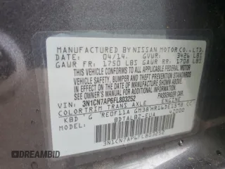 2015 Nissan Versa SV with VIN 3N1CN7AP6FL803252, listed as a Copart auction lot 61076555 with 84,161 mi miles and Salvage title. Bid and sale history available at DreamBid. Image 12.