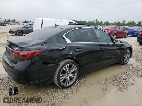 2021 Infiniti Q50 Sensory with VIN JN1EV7CP7MM700320, listed as a Copart auction lot 51660065 with 32,886 mi miles and Salvage title. Bid and sale history available at DreamBid. Image 3.
