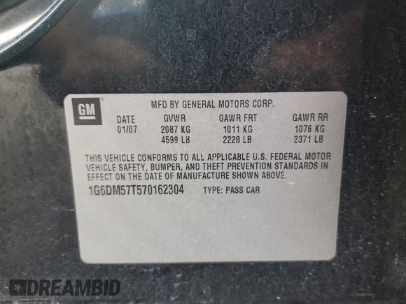 2007 Cadillac CTS with VIN 1G6DM57T570162304, listed as a Copart auction lot 78184984 with 127,367 mi miles and Salvage Title. Bid and sale history available at carsss.com. Image 12.