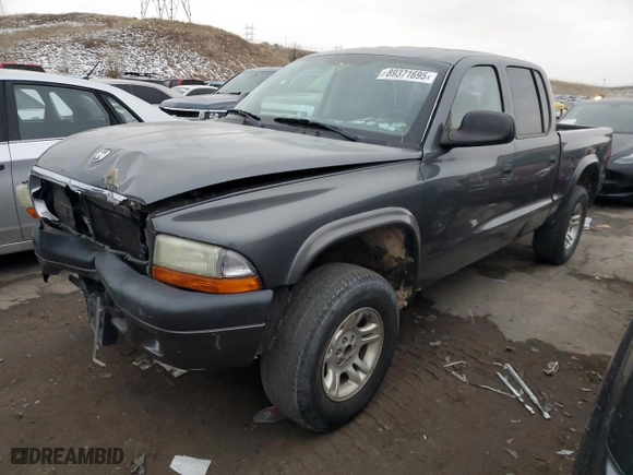 2003 Dodge Dakota Sport with VIN 1D7HG38N33S106425, listed as a Copart auction lot 89371695 with 159,449 mi miles and Salvage Title. Bid and sale history available at carsss.com. Image 1.