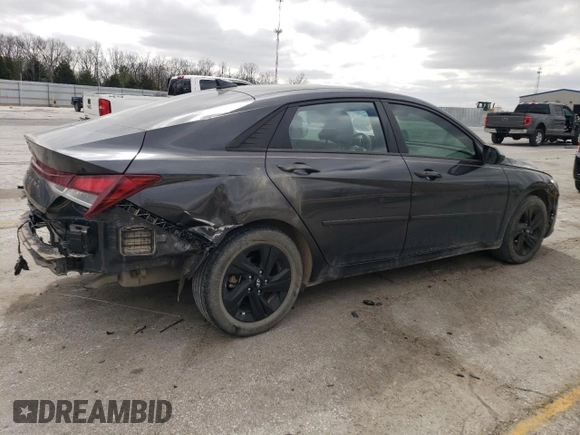 2022 Hyundai Elantra SEL with VIN 5NPLM4AG4NH061429, listed as a Copart auction lot 49310885 with 24,757 mi miles and Salvage Title. Bid and sale history available at DreamBid. Image 3.