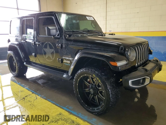 2021 Jeep Wrangler Unlimited Sahara with VIN 1C4JJXP60MW708191, listed as a Copart auction lot 60759345 with 24,610 mi miles and Clean title. Bid and sale history available at DreamBid. Image 4.