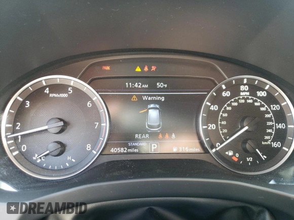 2021 Infiniti QX50 Luxe with VIN 3PCAJ5BB8MF102182, listed as a Copart auction lot 51758835 with 40,582 mi miles and Salvage Title. Bid and sale history available at DreamBid. Image 9.