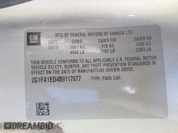 2011 Chevrolet Camaro 2LS z VIN 2G1FA1ED4B9117977, wystawiony jako IAAI lot #41570141 z przebiegiem 159 269 mil mil oraz . Historia ofert i sprzedaży dostępna na DreamBid. Obrazek 9.
