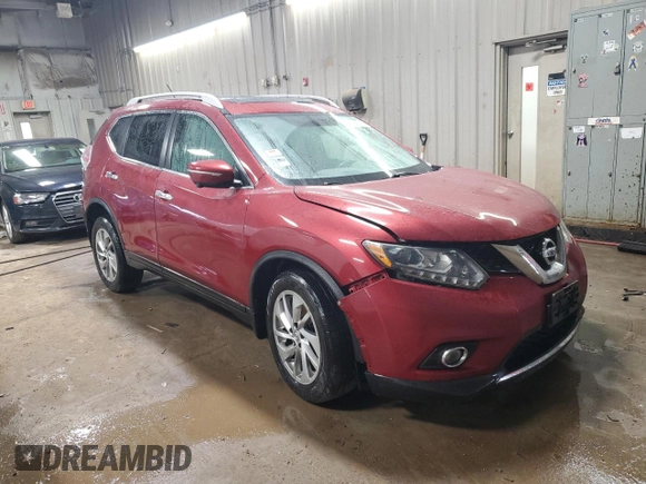 2015 Nissan Rogue SL with VIN 5N1AT2MV0FC762972, listed as a Copart auction lot 50247375 with 142,495 mi miles and Salvage Title. Bid and sale history available at DreamBid. Image 4.