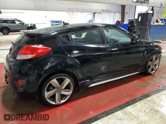 2013 Hyundai Veloster Turbo w/Black Int with VIN KMHTC6AE8DU137456, listed as a Copart auction lot 86293394 with 113,060 mi miles and Salvage Title. Bid and sale history available at carsss.com. Image 3.