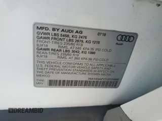 2018 Audi Q5 Premium with VIN WA1ANAFY7J2220888, listed as a Copart auction lot 63292765 with 34,350 mi miles and Salvage title. Bid and sale history available at DreamBid. Image 13.