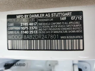 2013 Mercedes-Benz C 300 Sport с VIN WDDGF8AB2DR247801, выставлен на аукционе Copart как лот 62273505 с пробегом 163 472 миль миль и Списание • Salvage title. История ставок и продаж доступна на DreamBid. Изображение 12.