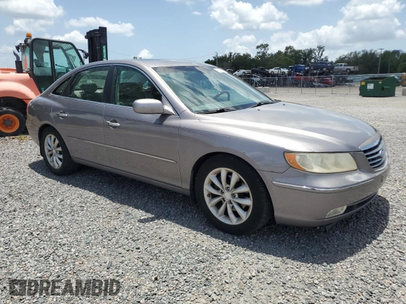 2007 Hyundai Azera SE with VIN KMHFC46FX7A216846, listed as a Copart auction lot 60035695 with 197,201 mi miles and Salvage title. Bid and sale history available at DreamBid. Image 4.
