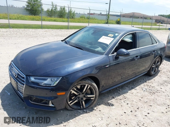 2017 Audi A4 with VIN WAUFNBF41HA048644, listed as a IAAI auction lot 42712473 with 140,593 mi miles and . Bid and sale history available at DreamBid. Image 2.