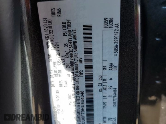 2017 Ford Escape S with VIN 1FMCU0F79HUE54348, listed as a Copart auction lot 69583053 with 95,131 mi miles and Salvage Title. Bid and sale history available at carsss.com. Image 15.
