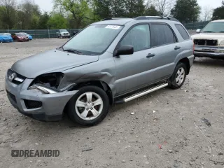 2010 Kia Sportage LX with VIN KNDKG3A42A7701087, listed as a Copart auction lot 52576435 with 143,450 mi miles and Clean Title. Bid and sale history available at carsss.com. Image 1.