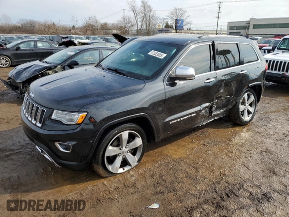 2016 Jeep Grand Cherokee Overland with VIN 1C4RJFCG8GC402339, listed as a Copart auction lot 47553385 with 121,486 mi miles and Salvage title. Bid and sale history available at DreamBid. Image 1.