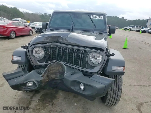 2024 Jeep Wrangler Sport with VIN 1C4PJXDGXRW352380, listed as a Copart auction lot 44105745 with 9,138 mi miles and Salvage Title. Bid and sale history available at carsss.com. Image 10.