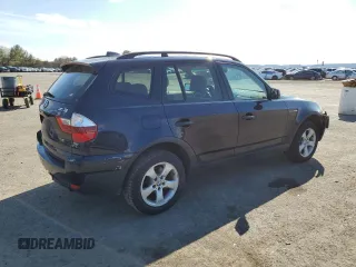 2007 BMW X3 3.0si with VIN WBXPC93417WF06801, listed as a Copart auction lot 50494215 with 160,283 mi miles and Salvage Title. Bid and sale history available at carsss.com. Image 3.
