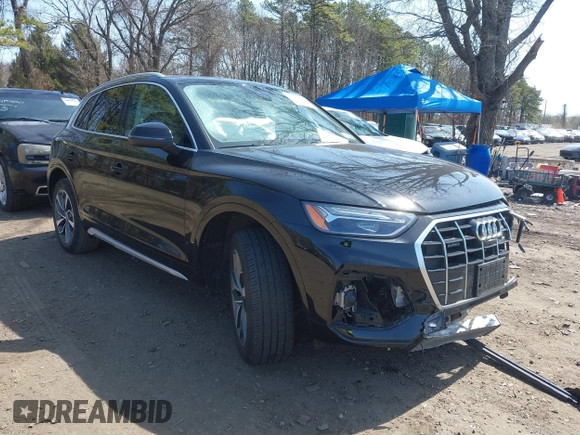 2021 Audi Q5 Premium Plus with VIN WA1BAAFY1M2082544, listed as a IAAI auction lot 41930447 with 65,535 mi miles and . Bid and sale history available at DreamBid. Image 1.