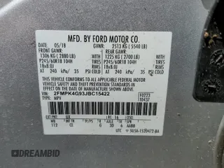 2018 Ford Edge SE with VIN 2FMPK4G93JBC15422, listed as a Copart auction lot 58039145 with 115,999 mi miles and Salvage title. Bid and sale history available at DreamBid. Image 13.