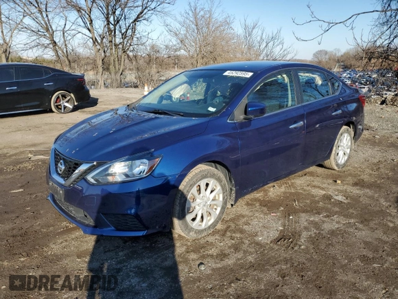 2019 Nissan Sentra SV with VIN 3N1AB7AP5KY389541, listed as a Copart auction lot 45292595 with 44,587 mi miles and Salvage Title. Bid and sale history available at DreamBid. Image 1.