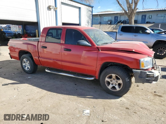 2006 Dodge Dakota SLT with VIN 1D7HW48N76S715000, listed as a Copart auction lot 87466974 with 155,484 mi miles and Salvage Title. Bid and sale history available at DreamBid. Image 4.