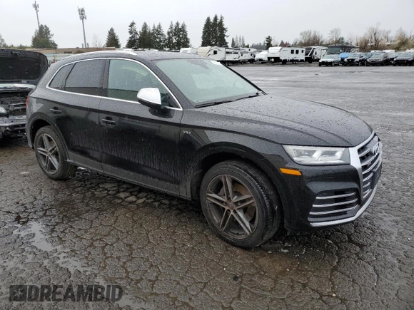2018 Audi SQ5 Premium Plus with VIN WA1A4AFY9J2133075, listed as a Copart auction lot 48996535 with 0 mi miles and Salvage Title. Bid and sale history available at carsss.com. Image 4.
