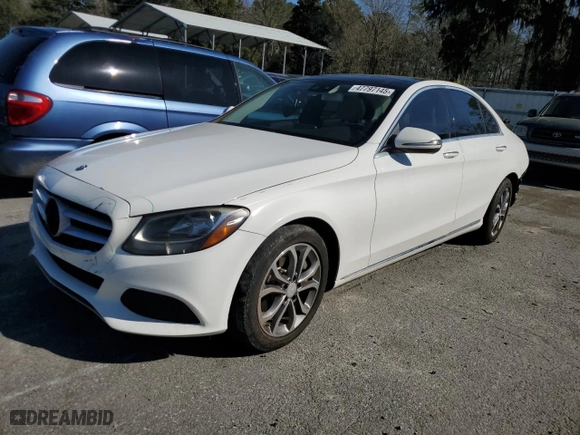 2017 Mercedes-Benz C-Class C 300 with VIN 55SWF4JB4HU190476, listed as a Copart auction lot 47797145 with 135,031 mi miles and Salvage Title. Bid and sale history available at carsss.com. Image 1.