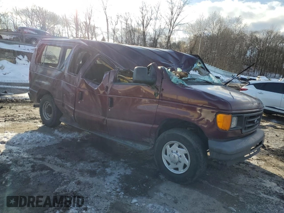 2007 Ford Econoline Passenger XL with VIN 1FBNE31L97DA48752, listed as a Copart auction lot 45878525 with Not provided miles and Salvage title. Bid and sale history available at DreamBid. Image 4.