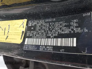 2004 Lexus RX 330 with VIN JTJHA31U540030861, listed as a IAAI auction lot 42021328 with Not Provided miles and . Bid and sale history available at DreamBid. Image 9.