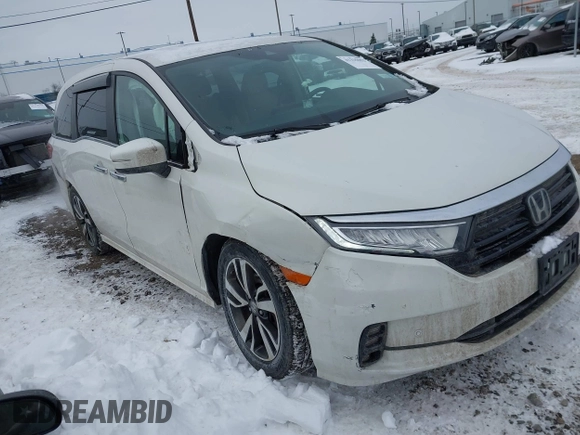 2023 Honda Odyssey Touring with VIN 5FNRL6H84PB048916, listed as a IAAI auction lot 41325052 with 50,290 mi miles and . Bid and sale history available at DreamBid. Image 1.