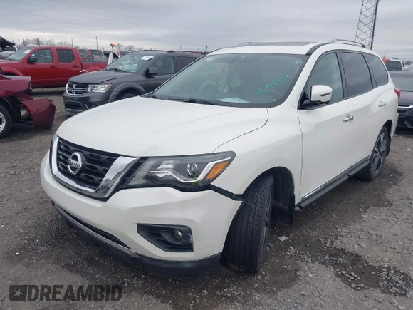 2017 Nissan Pathfinder S with VIN 5N1DR2MN4HC612538, listed as a IAAI auction lot 41699407 with 63,762 mi miles and . Bid and sale history available at DreamBid. Image 6.
