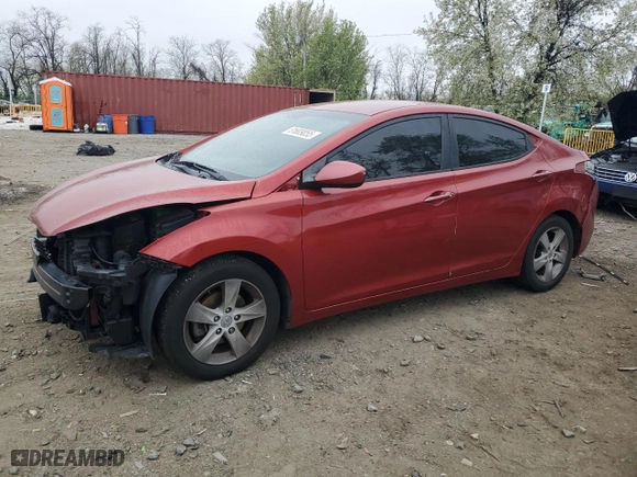 2013 Hyundai Elantra Limited with VIN KMHDH4AE2DU757732, listed as a Copart auction lot 51809055 with 123,548 mi miles and Salvage Title. Bid and sale history available at carsss.com. Image 1.