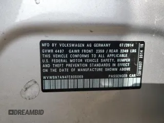 2015 Volkswagen CC R-Line with VIN WVWBN7AN4FE805069, listed as a Copart auction lot 72656024 with 61,898 mi miles and Salvage Title. Bid and sale history available at DreamBid. Image 13.