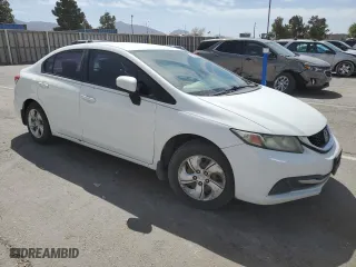 2014 Honda Civic Sedan LX with VIN 2HGFB2F51EH507450, listed as a Copart auction lot 51663335 with 185,305 mi miles and Salvage Title. Bid and sale history available at carsss.com. Image 4.