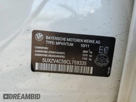 2012 BMW X5 35i z VIN 5UXZV4C59CL759335, wystawiony jako Copart lot #57055065 z przebiegiem 180 589 mil mil oraz Czysty tytuł • Clean title. Historia ofert i sprzedaży dostępna na DreamBid. Obrazek 14.