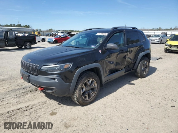 2019 Jeep Cherokee Trailhawk Elite with VIN 1C4PJMBX2KD311549, listed as a Copart auction lot 47108225 with 49,421 mi miles and Salvage Title. Bid and sale history available at carsss.com. Image 1.