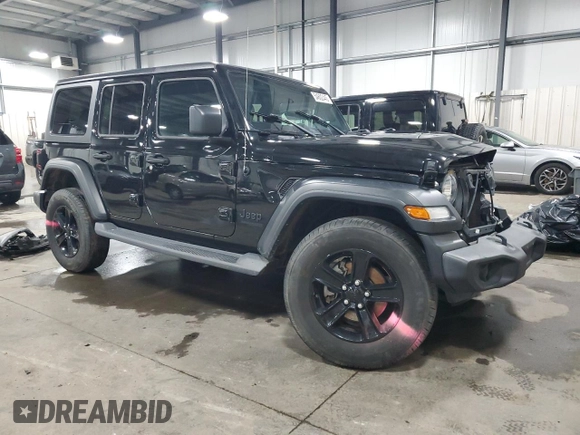 2020 Jeep Wrangler Unlimited Sport Altitude with VIN 1C4HJXDG1LW190876, listed as a Copart auction lot 54602445 with 75,875 mi miles and Salvage title. Bid and sale history available at DreamBid. Image 4.