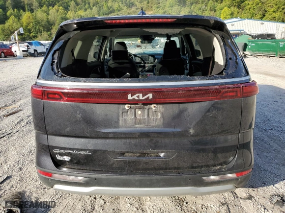 2022 Kia Carnival LXS with VIN KNDNB4H3XN6107387, listed as a Copart auction lot 70872604 with 53,137 mi miles and Salvage Title. Bid and sale history available at carsss.com. Image 6.