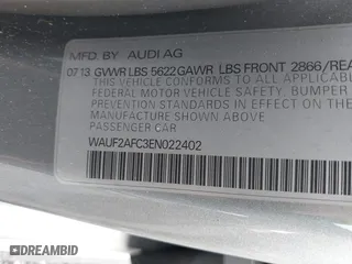 2014 Audi S6 Prestige with VIN WAUF2AFC3EN022402, listed as a IAAI auction lot 41846979 with 106,845 mi miles. Bid and sale history available at carsss.com. Image 9.