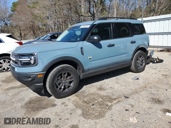 2022 Ford Bronco Sport Big Bend z VIN 3FMCR9B6XNRE04080, wystawiony jako Copart lot #49390335 z przebiegiem 44 211 mil mil oraz Szkoda całkowita • Salvage title. Historia ofert i sprzedaży dostępna na DreamBid. Obrazek 1.