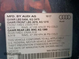 2018 Audi Q5 Premium Plus with VIN WA1BNAFY6J2075556, listed as a Copart auction lot 58167095 with 42,182 mi miles and Salvage title. Bid and sale history available at DreamBid. Image 14.
