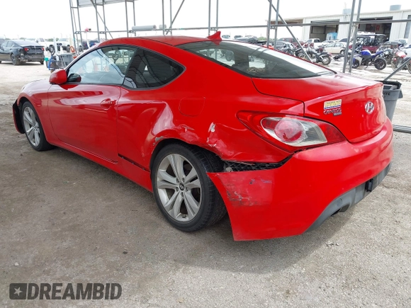 2010 Hyundai Genesis Coupe Premium with VIN KMHHT6KD2AU027736, listed as a IAAI auction lot 42654916 with 102,715 mi miles and . Bid and sale history available at DreamBid. Image 3.