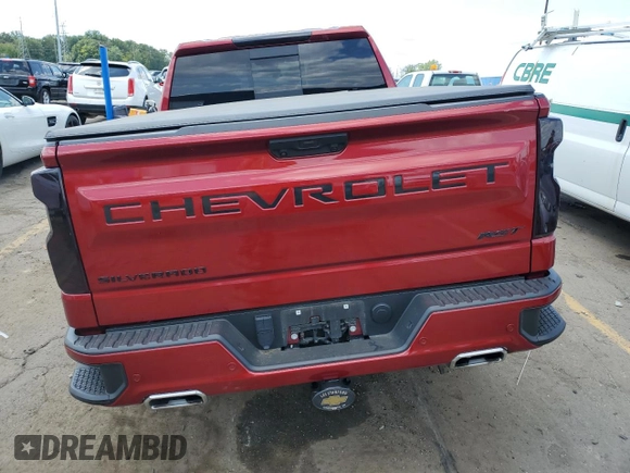 2023 Chevrolet Silverado 1500 RST with VIN 1GCUDEEL9PZ165492, listed as a Copart auction lot 67357414 with 7,764 mi miles and Salvage Title. Bid and sale history available at DreamBid. Image 6.