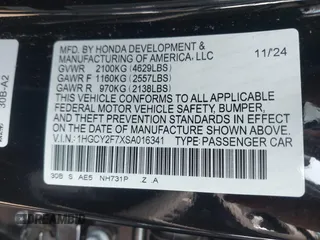 2025 Honda Accord Sport-L with VIN 1HGCY2F7XSA016341, listed as a IAAI auction lot 42076493 with Not provided miles and . Bid and sale history available at DreamBid. Image 9.