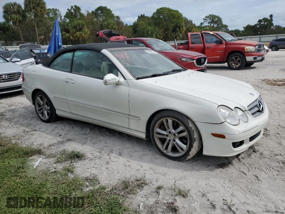 2007 Mercedes-Benz CLK 350 with VIN WDBTK56F67F211595, listed as a Copart auction lot 76596154 with 158,864 mi miles and Salvage Title. Bid and sale history available at DreamBid. Image 4.