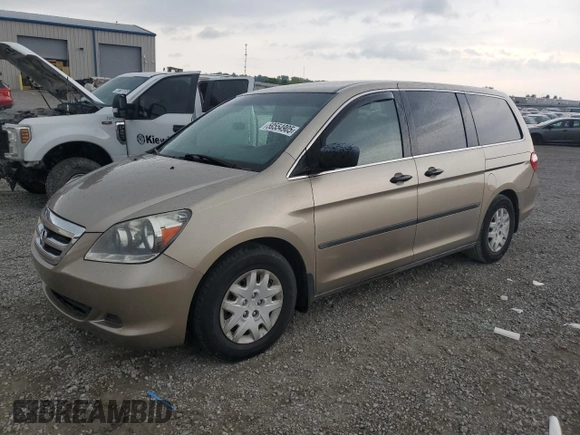 2005 Honda Odyssey LX with VIN 5FNRL382X5B107510, listed as a Copart auction lot 59554905 with 124,393 mi miles and Salvage title. Bid and sale history available at DreamBid. Image 1.