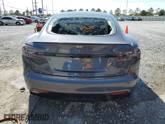 2021 Tesla Model S Plaid with VIN 5YJSA1E65MF442157, listed as a Copart auction lot 51364575 with Not provided miles and Salvage title. Bid and sale history available at DreamBid. Image 6.