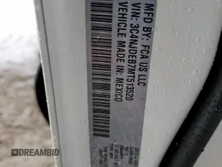 2021 Jeep Compass 80th Anniversary с VIN 3C4NJDEB7MT513520, выставлен на аукционе Copart как лот 57634195 с пробегом 45 243 миль миль и Списание • Salvage title. История ставок и продаж доступна на DreamBid. Изображение 12.